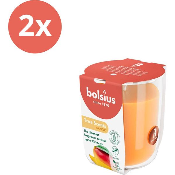 Bolsius - True Scents - Vetro Profumato - 80/73 - Mango - Confezione Risparmio - 2 Pezzi-image