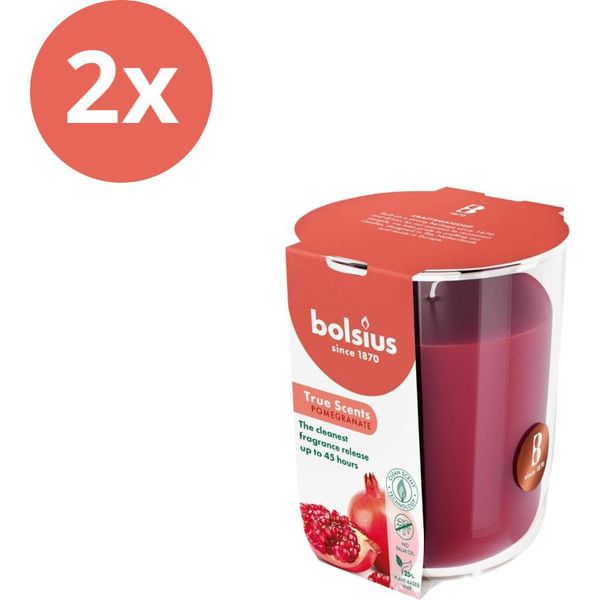 Bolsius - True Scents - Vetro Profumato - 97/85 - Melograno - Confezione Risparmio - 2 Pezzi-image