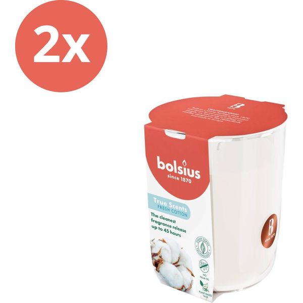 Bolsius - True Scents - Vasetto Di Profumo - 97/85 - Cotone Fresco - Confezione Risparmio - 2 Pezzi-image