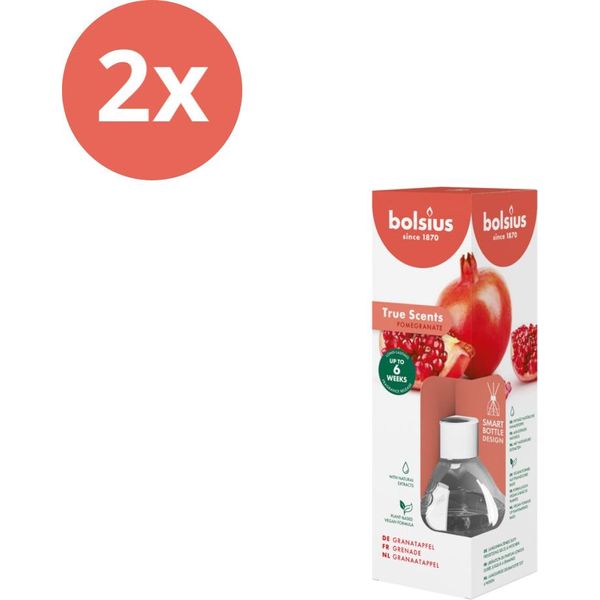 Bolsius - True Scents - Bastoncini Profumati - 60 Ml - Melograno - Confezione Risparmio - 2 Pezzi-image