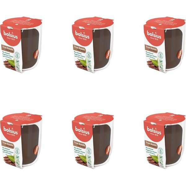 Bolsius - True Scents - Vetro Profumato - 80/73 - Legno Di Oud - Confezione Economica - 6 Pezzi-image