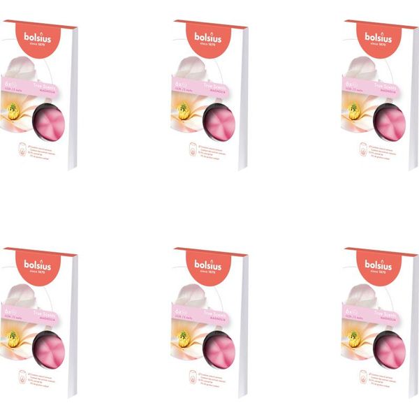 Bolsius - True Scents - Cera Fondente - 6 Pezzi Per Confezione - Magnolia - Value Pack - 36 Pezzi - 6 Confezioni-image