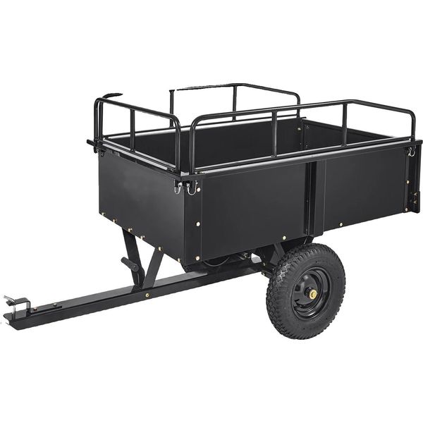 Rimorchio Ribaltabile Atv, Robusta Struttura In Acciaio, Grande Capacità, 12Cuft-image