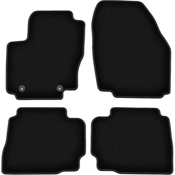 Tappetini In Velluto Per Ford Mondeo MK4 (2007-2012, Liftback, Berlina, Station Wagon) Neri, Set 4 Pz, Con Fissaggi-image