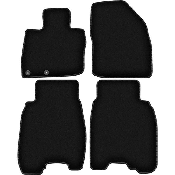 Tappetini In Velluto Per Honda Civic Viii (2006-2012, Hatchback) Neri, Set 4 Pz, Con Fissaggi-image
