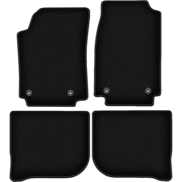 Tappetini In Velluto Per Audi 100 C4 (1991-1994, Avant, Station Wagon, Berlina) Neri, Set 4 Pz, Con Fissaggi-image