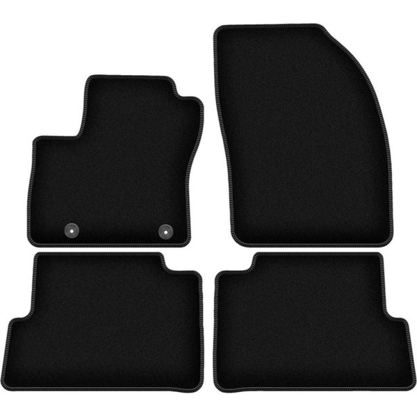 Tappetini In Velluto Per Ford C-MAX MK1 (2003-2010, Minivan) Neri, Set 4 Pz, Con Fissaggi-image