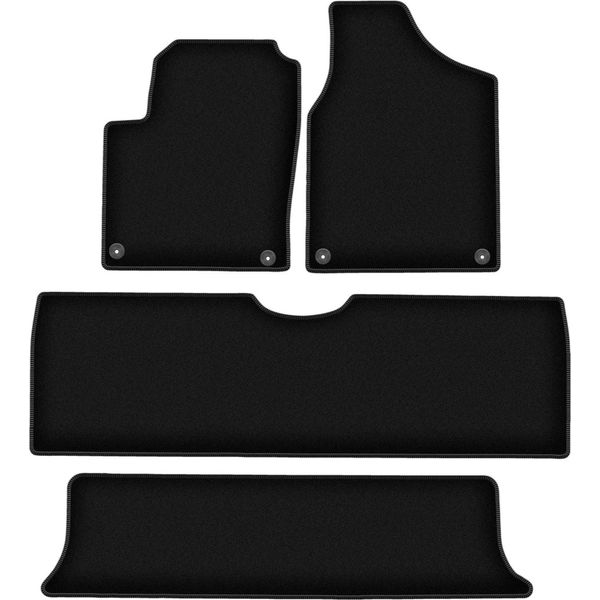 Tappetini In Velluto Per Volkswagen Sharan I (1995-2010, Minivan) Neri, Set 4 Pz, Con Fissaggi-image