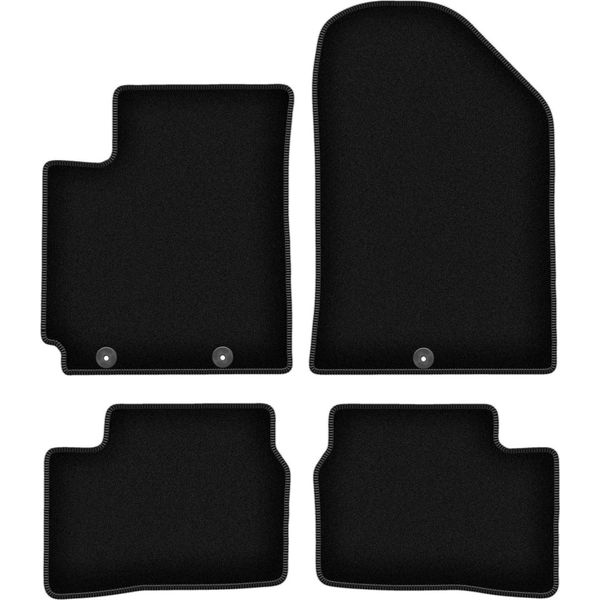 Tappetini In Velluto Per Kia Picanto Ii Je (2011-2017, Hatchback) Neri, Set 4 Pz, Con Fissaggi-image