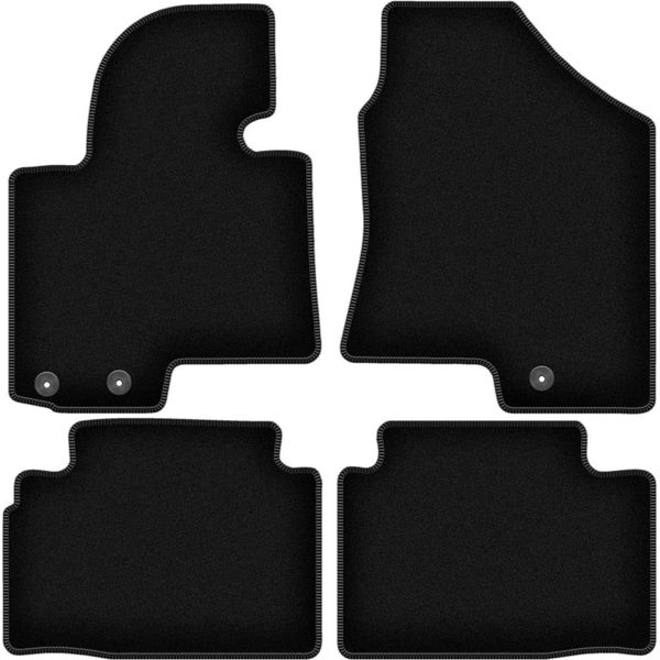 Tappetini In Velluto Per Hyundai Ix35 (2009-2015, Suv) Neri, Set 4 Pz, Con Fissaggi-image