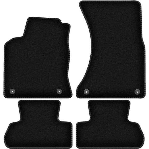 Tappetini In Velluto Per Audi Q5 I (2008-2017, Suv) Neri, Set 4 Pz, Con Fissaggi-image