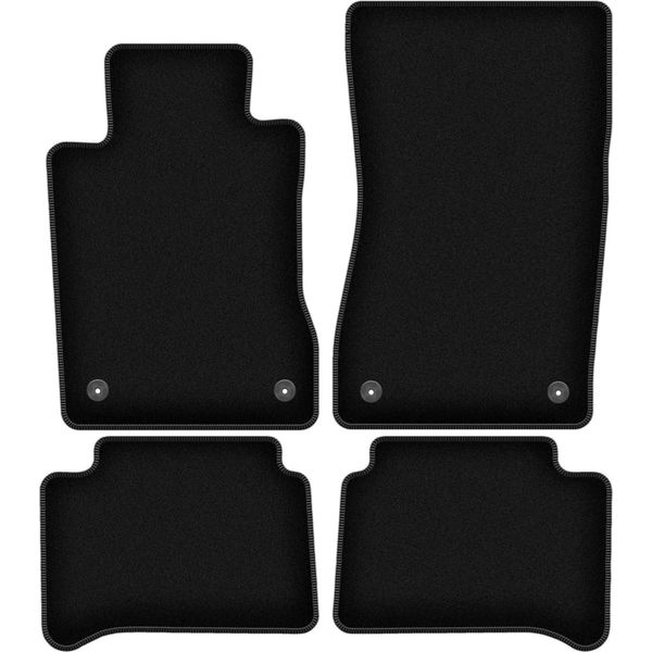 Tappetini In Velluto Per Mercedes Cls C219 (2004-2010, Berlina) Neri, Set 4 Pz, Con Fissaggi-image