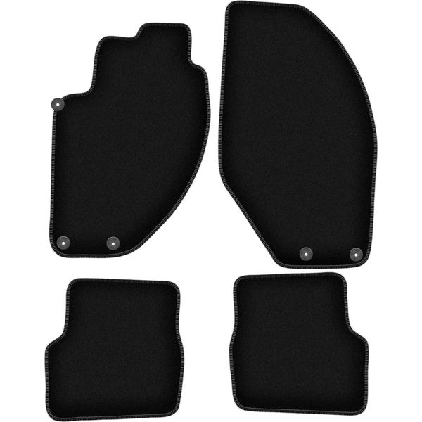 Tappetini In Velluto Per Alfa Romeo 166 (1998-2009, Berlina) Neri, Set 4 Pz, Con Fissaggi-image