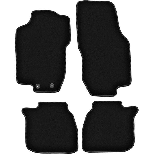 Tappetini In Velluto Per Lancia Lybra (1999-2005, Berlina, Station Wagon, Sw) Neri, Set 4 Pz, Con Fissaggi-image