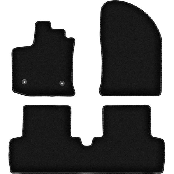 Tappetini In Velluto Per Dacia Lodgy (2012-, Minivan) Neri, Set 3 Pz, Con Fissaggi-image
