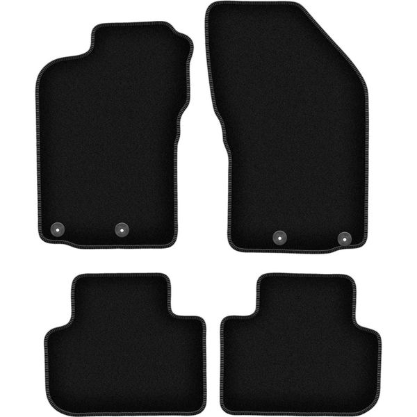 Tappetini In Velluto Per Alfa Romeo 147 (2000-2010, Hatchback) Neri, Set 4 Pz, Con Fissaggi-image