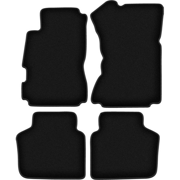 Tappetini In Velluto Per Daewoo Arcadia (1991-1996, Berlina) Neri, Set 4 Pz, Con Fissaggi-image