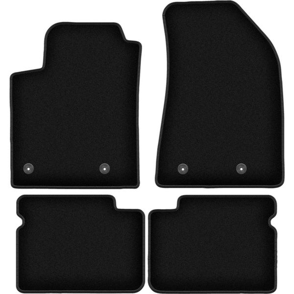 Tappetini In Velluto Per Fiat Bravo Ii (2007-2012, Hatchback) Neri, Set 4 Pz, Con Fissaggi-image