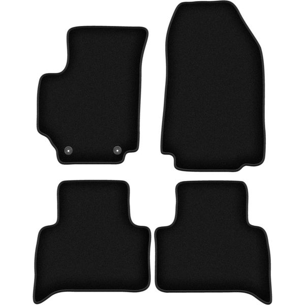 Tappetini In Velluto Per Fiat Croma Ii (2005-2011, Station Wagon) Neri, Set 4 Pz, Con Fissaggi-image