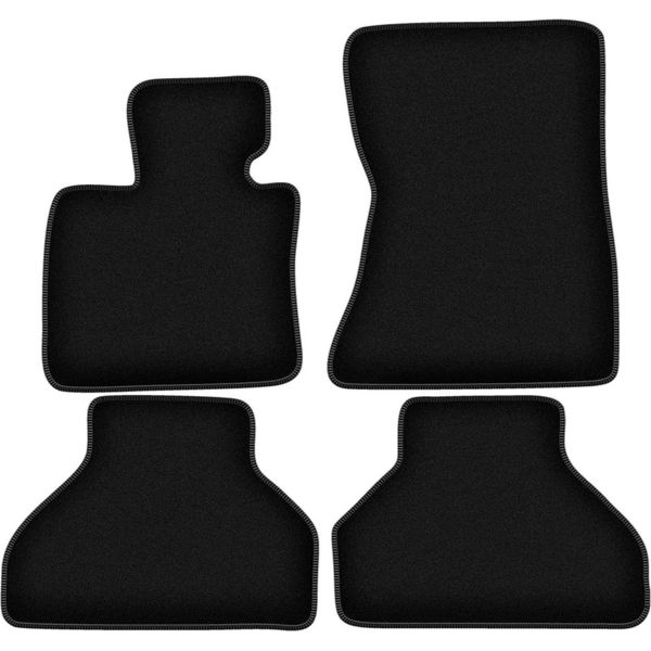 Tappetini In Velluto Per Bmw X5 E70 (2006-2013, Suv) Neri, Set 4 Pz, Con Fissaggi-image