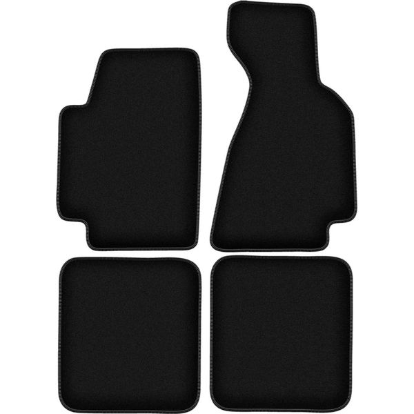 Tappetini In Velluto Per Audi 80 B5 (1994-2000, Cabriolet) Neri, Set 4 Pz, Con Fissaggi-image