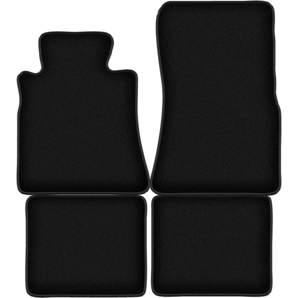 Tappetini In Velluto Per Mercedes Se W126 (1979-1991, Berlina) Neri, Set 4 Pz, Con Fissaggi-image