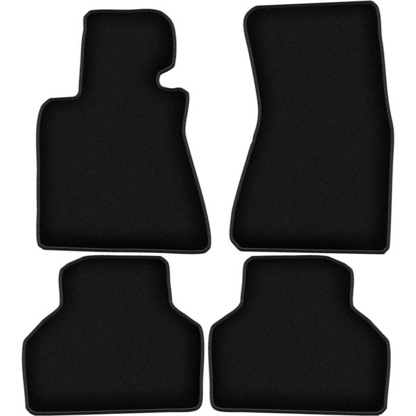 Tappetini In Velluto Per Bmw 7 E65 (2001-2008, Berlina) Neri, Set 4 Pz, Con Fissaggi-image