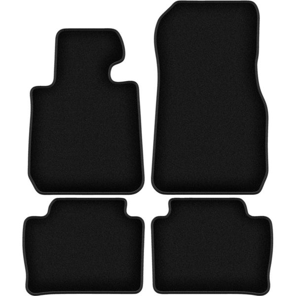 Tappetini In Velluto Per Bmw 3 F31 (2011-2018, Station Wagon, Touring) Neri, Set 4 Pz, Con Fissaggi-image
