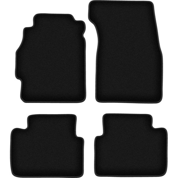 Tappetini In Velluto Per Honda Civic Vi (1995-2001, Hatchback 3 Porte) Neri, Set 4 Pz, Con Fissaggi-image