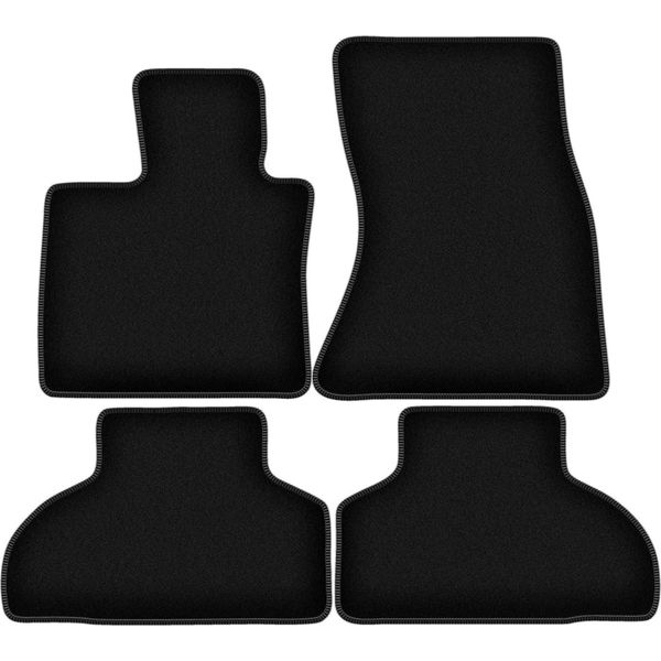 Tappetini In Velluto Per Bmw X5 F15 (2013-, Suv) Neri, Set 4 Pz, Con Fissaggi-image