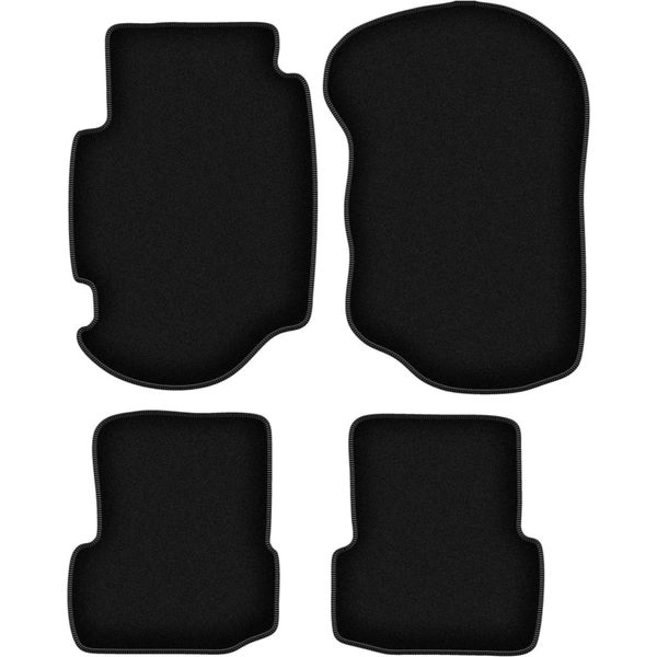 Tappetini In Velluto Per Ford Escort MK7 (1995-2002, Hatchback, Station Wagon) Neri, Set 4 Pz, Con Fissaggi-image