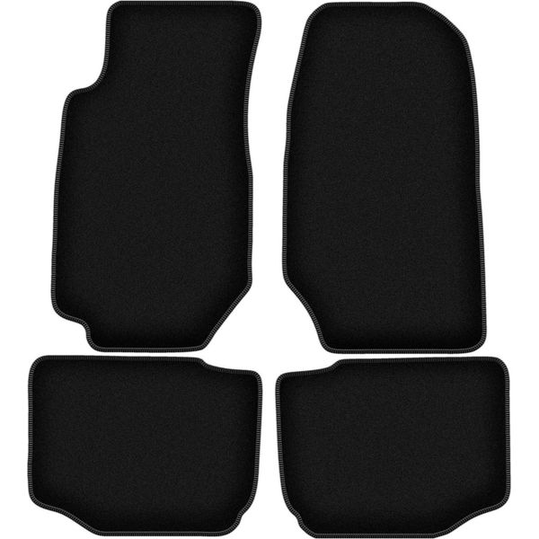 Tappetini In Velluto Per Ford Granada (1972-1985, Berlina) Neri, Set 4 Pz, Con Fissaggi-image