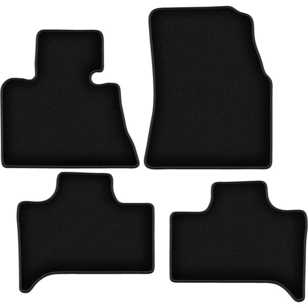 Tappetini In Velluto Per Bmw X5 E53 (1999-2006, 2WD) Neri, Set 4 Pz, Con Fissaggi-image