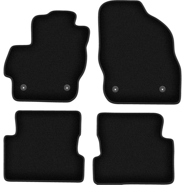 Tappetini In Velluto Per Mazda 3 Ii Bl (2008-2013, Hatchback, Berlina) Neri, Set 4 Pz, Con Fissaggi-image