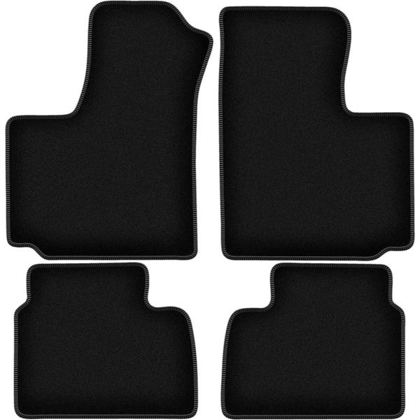 Tappetini In Velluto Per Fiat Doblo I (2000-2009, Furgoncino) Neri, Set 4 Pz, Con Fissaggi-image