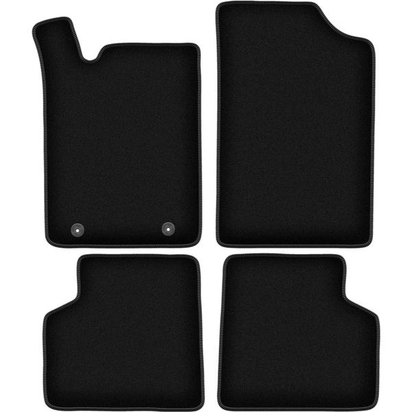 Tappetini In Velluto Per Citroen Xantia X1 / X2 (1993-2001, Familiare, Station Wagon, Liftback) Neri, Set 4 Pz, Con Fissaggi-image