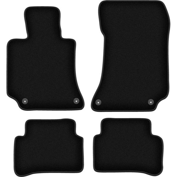 Tappetini In Velluto Per Mercedes Cls W218 (2009-2016, Coupé) Neri, Set 4 Pz, Con Fissaggi-image