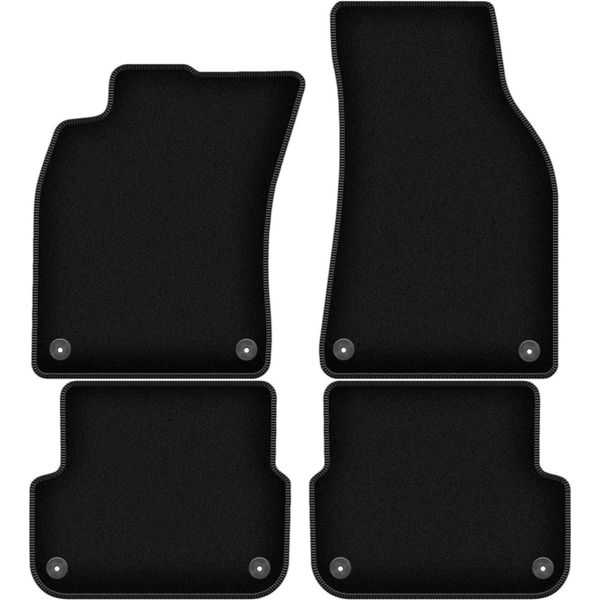 Tappetini In Velluto Per Audi A6 C6 (2004-2006, Berlina, Station Wagon, Avant) Neri, Set 4 Pz, Con Fissaggi-image