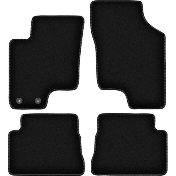 Tappetini In Velluto Per Hyundai Getz (2002-2010, Hatchback) Neri, Set 4 Pz, Con Fissaggi-image