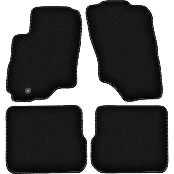 Tappetini In Velluto Per Mitsubishi Outlander I (2001-2006, Suv) Neri, Set 4 Pz, Con Fissaggi-image