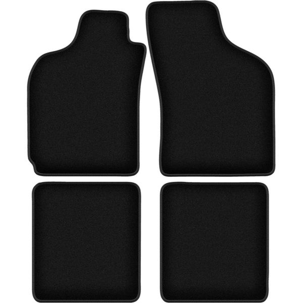 Tappetini In Velluto Per Fiat Albea (2002-2010, Berlina) Neri, Set 4 Pz, Con Fissaggi-image