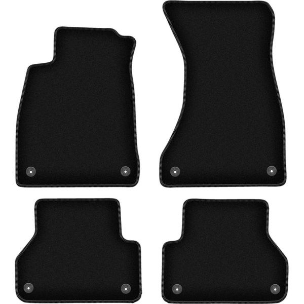 Tappetini In Velluto Per Audi A5 5FA (2017-, Sportback) Neri, Set 4 Pz, Con Fissaggi-image