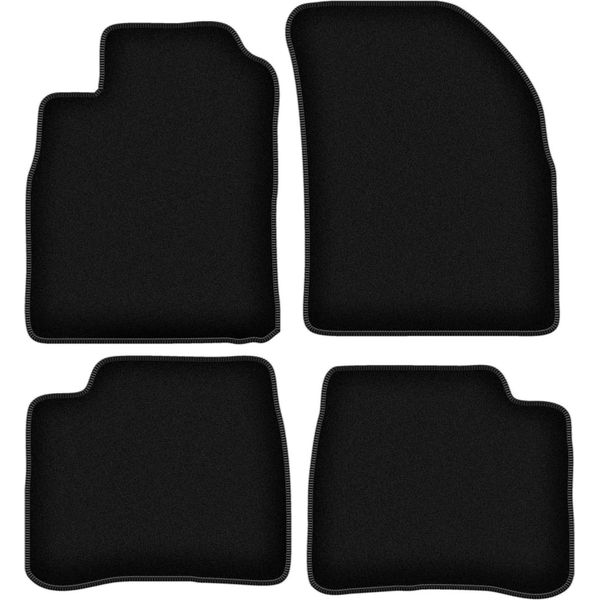 Tappetini In Velluto Per Hyundai Sonata Iii (1999-2005, Berlina) Neri, Set 4 Pz, Con Fissaggi-image