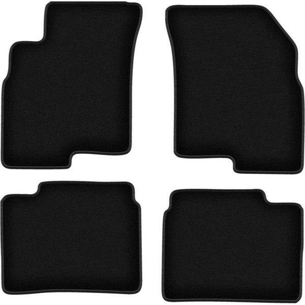 Tappetini In Velluto Per Kia Optima Ii (2005-2010, Berlina) Neri, Set 4 Pz, Con Fissaggi-image
