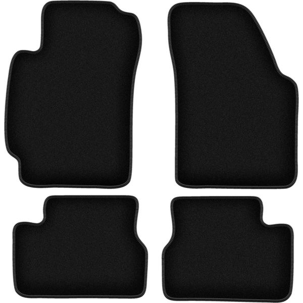 Tappetini In Velluto Per Honda HR-V I (1999-2006, Crossover) Neri, Set 4 Pz, Con Fissaggi-image