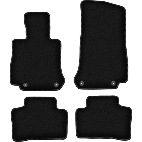Tappetini In Velluto Per Mercedes Glc X253 (2015-, Suv) Neri, Set 4 Pz, Con Fissaggi-image