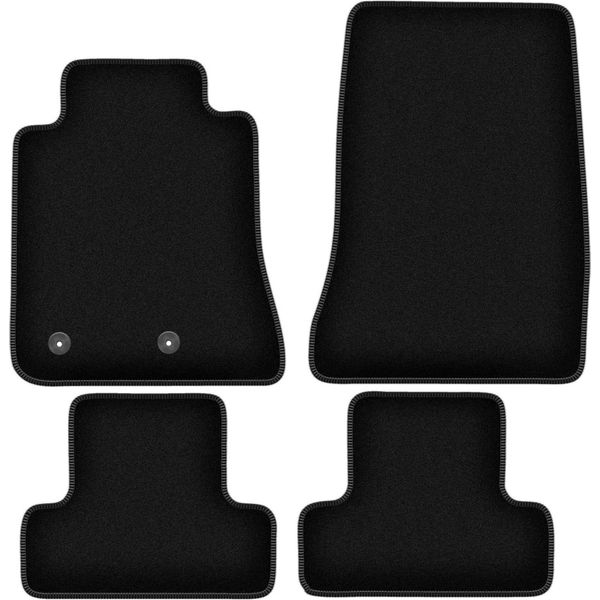 Tappetini In Velluto Per Ford Mustang MK6 (2014-, Coupé) Neri, Set 4 Pz, Con Fissaggi-image
