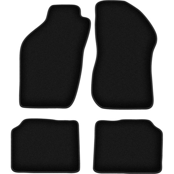 Tappetini In Velluto Per Alfa Romeo 145 (1994-2001, Hatchback) Neri, Set 4 Pz, Con Fissaggi-image