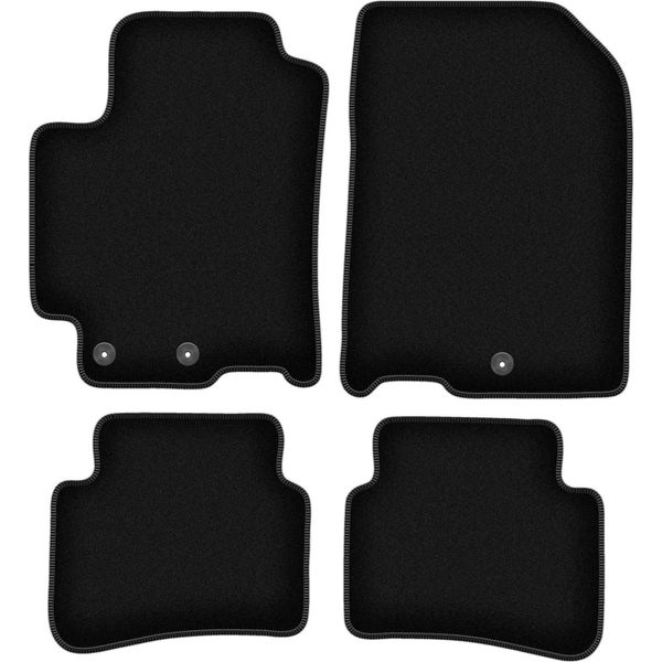Tappetini In Velluto Per Kia Rio Iv (2017-, Hatchback) Neri, Set 4 Pz, Con Fissaggi-image