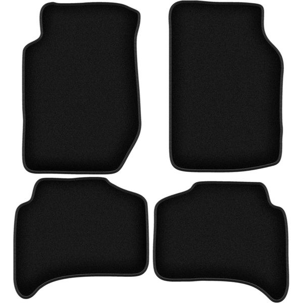 Tappetini In Velluto Per Kia Sportage I (1995-2004, Suv) Neri, Set 4 Pz, Con Fissaggi-image